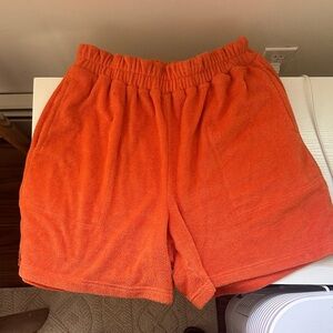 Free People Orange Terry Shorts